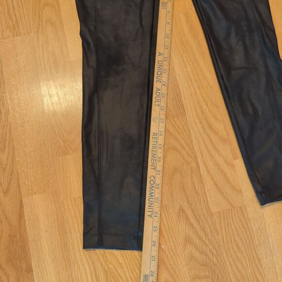 Athleta Delancey Gleam Moto Tight Pants Womens Small Black Stretch Zip Pockets - Picture 2 of 8